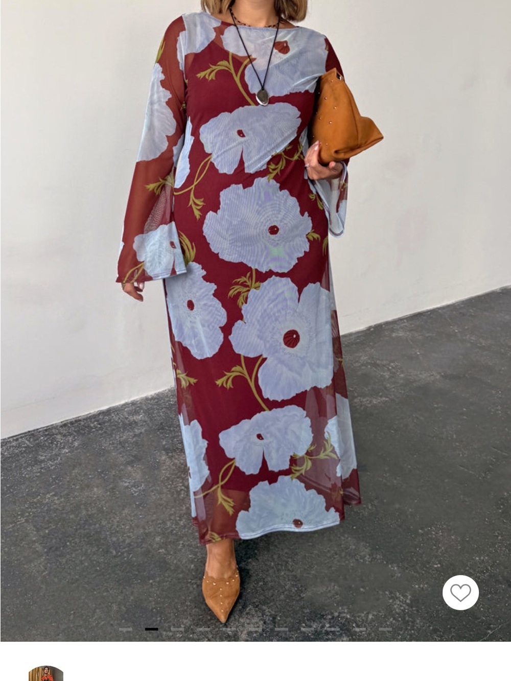 Never Fully Dressed Burgundy and Blue Poppy Aria Dress - Picture 2 of 2